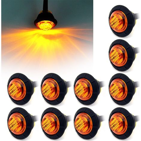 LED ronde étanche 3/4" pour lampe avant, arrière, de côté, feu de position de voiture ou camion, 12 V,10pcs (1/5)