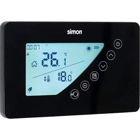 Termostato digital con programación semanal, negro