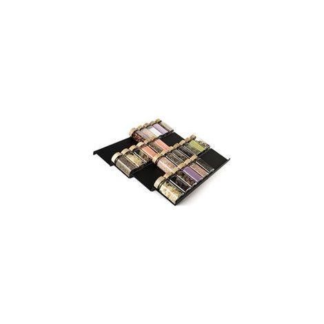 Étagère à Épices pour Tiroirs Modulable et Réglable, Organisateur de Tiroir Cuisine 8 Pièces en Plastique, Rangement Épices Cuisine avec Support Réglable,Noir (1/5)