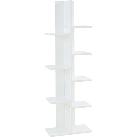 Libreria a 9 ripiani 122 x 40 x 20 cm bianca 030008995