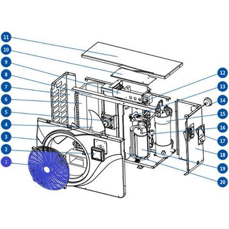 Grille de sortie d'air pour pompes à chaleur piscine OEG (1/2)
