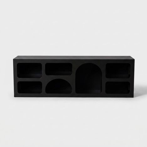 TV-Lowboard mit offenen Regalfächern 160 cm Ferlis - Schwarz (1/4)