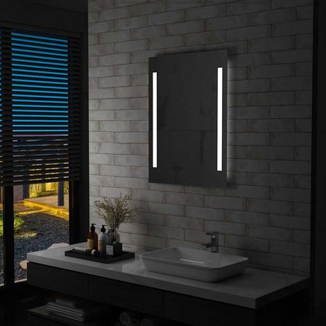 Miroir mural de salle de bain avec LED 60x80 cm