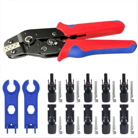 Kit d'outils de sertissage solaire, connecteurs photovoltaïques 1000 V 30 A pour panneaux PV/câble 2,5/4/6 mm² (1/5)