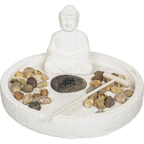Jardin Zen Déco "Wasila" 18cm Blanc (1/2)