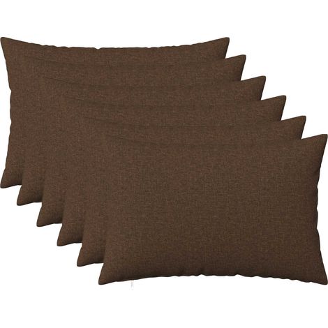 vidaXL Cushion with Pillow HEERLEN 6 pcs Brown Fabric (1/5)