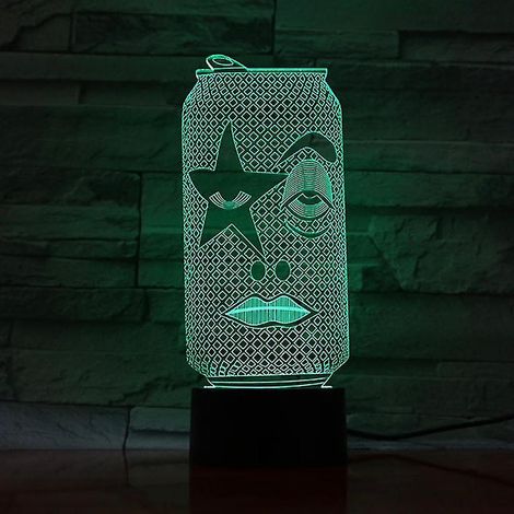 Lampe de chevet LED 3D Cans à changement de couleur