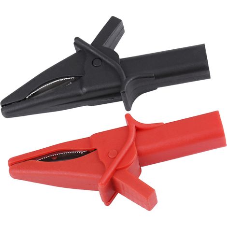 2 Stück große Krokodilklemmen DSO3064 HT18A (rot/schwarz) für Oszilloskop (1/5)