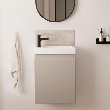 LISA schwarzer Waschbeckenschrank + Wasserhahn