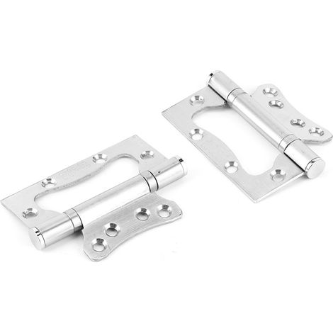 Geräuschloses Edelstahlscharnier, 2 Stück, für Holztüren ohne Einsteckschloss – Abmessungen 102 x 30 x 3 mm, sichere Befestigung mit Schrauben inklusive (1/5)