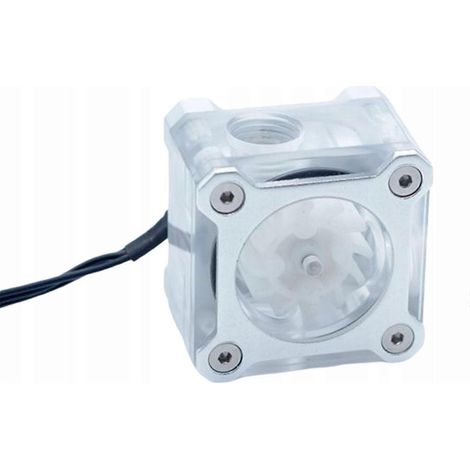 Débitmètre d'eau pour ordinateur refroidi par eau, filetage femelle G1/4, 5 V, RGB argenté (1/3)