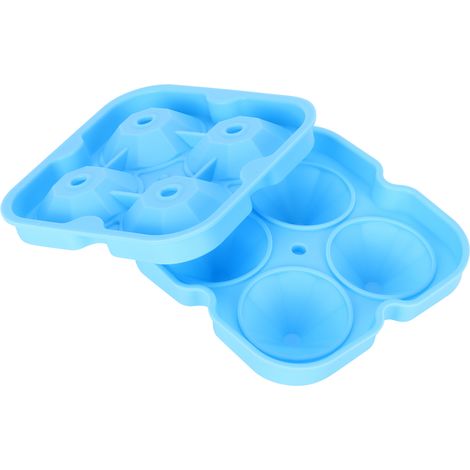 Moule à Glaçons Diamant Réutilisable - 4 Cases - Fournitures de Cuisine (Bleu) (1/5)