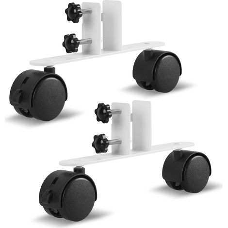 Randaco Juego de 2 patas con ruedas para calefactor infrarrojo, soporte móvil universal, ruedas 360° con freno, hasta 3,5 cm (1/5)