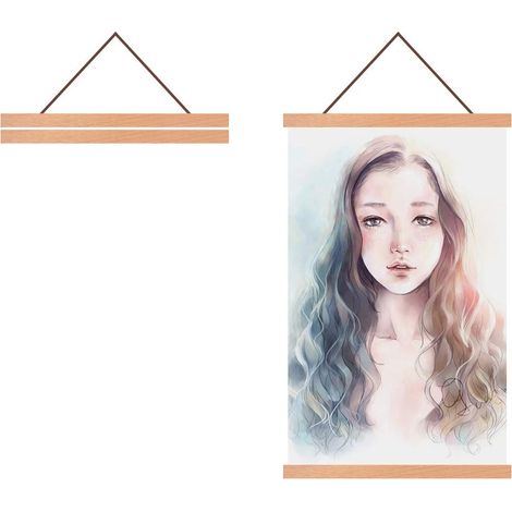 Cadre d'affiche, Cadre en Bois Magnétique pour Photo Picture Art Wall Hanging 11 inch (1/5)
