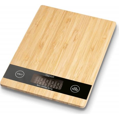 Balanza electrónica de cocina de bambú de 5 kg