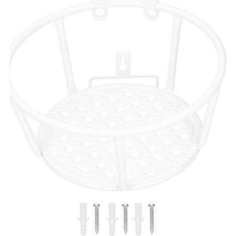 Panier suspendu en fer, support pour pot de fleurs, pour décoration extérieure balcon, jardin, terrasse, blanc (1/5)