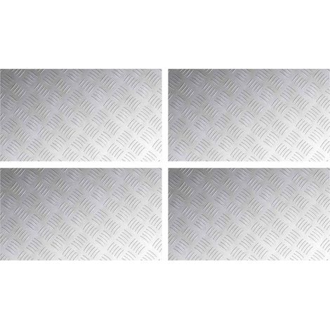 Plaques à damier 4 pcs Argent 70 x 40 cm Aluminium CFW835590 (1/5)