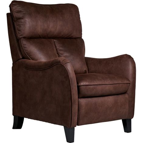 Fauteuil de relaxation manuel microfibre Mika-Marron (1/5)