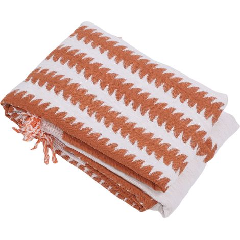 Housse Canapé Boho Chenille Anti Griffe Animaux Imperméable Lavable – Protection Sofa avec Franges Salon, Orange 180x130cm / 70.9x51.2in (1/4)