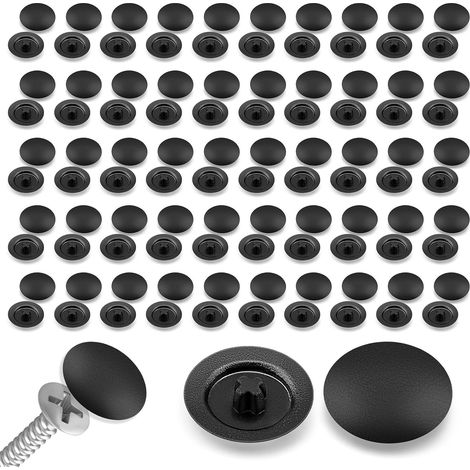 100 unidades, tapones para tornillos de cabeza Phillips, cubiertas de plástico para tornillos, tapones decorativos para tornillos de 12 mm, tapones protectores universales para muebles/armarios/estant (1/5)