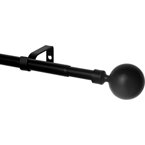 Bastone Tende Nero Sfera Regolabile 76-200 cm Metallo (1/5)