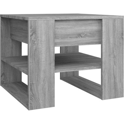 Tavolino con ripiani 55,5 x 55 x 45 cm in legno ingegnerizzato grigio DEC040042