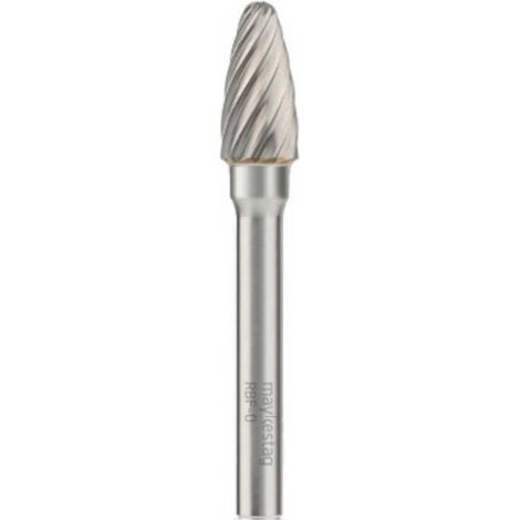 Fraise Rotative HM Tige Cylindrique Forme Arc à Nez Arrondi - Inox D. 10 x Lt. 65 x Lu. 20 x Q. 6 mm - Diamwood (1/4)