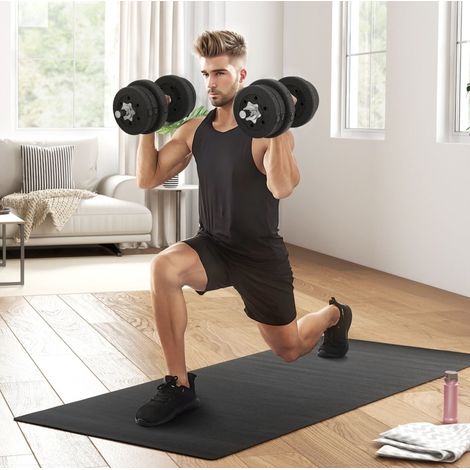 Set manubri 25 kg componibile in acciaio nero OKMYHOME (1/5)