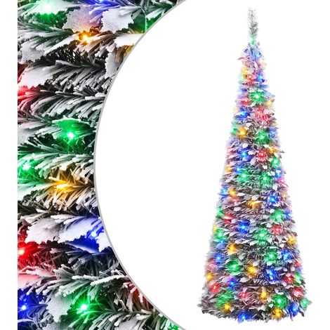 Albero di Natale LED pop-up 150 cm 100 LED PVC Verde e bianco vidaXL (1/5)