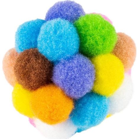 Balle jouet contenant une balle en peluche de 5 cm.