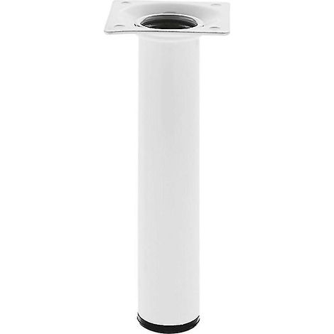 AMIG pata mesa 4-30x200 acero blanco , Pata redonda para muebles 7433. Resistencia: 15 kg/pata. - Acero. - 200 x Ø30 mm. - Blanco. - 197 g. - Incluye tornillos. (1/3)
