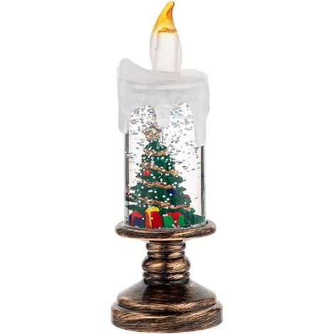 1 lampe boule à neige LED, effet flottant réaliste, lampe de Noël, bougie sans flamme (sapin de Noël) (1/5)