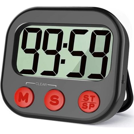 Minuteur de cuisine, minuteur visuel numérique, horloge magnétique, chronomètre, compte à rebours, écran LCD (1/5)
