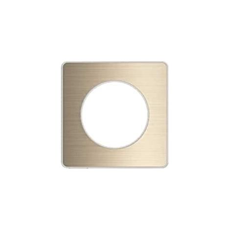 Schneider Electric – Plaque Schneider Odace Touch 1 poste – Bronze brossé avec liseré blanc – 85x85mm – Plastique pour installation murale