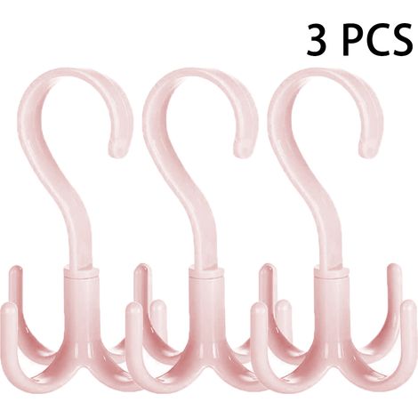 Organisateur rotatif pour foulards et sacs à main, porte-cravates et organisateur de ceintures, lot de 3 cintres en plastique pour ceintures, cravates, sacs, portefeuilles et foulards (1/4)