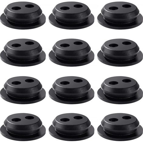 12 Pièces Réservoir De Carburant Œillets En Caoutchouc, Caoutchouc Douille Joint De Réservoir 2 Trous, Pour Débroussailleuse, Débroussailleuse, Souffleur (1/4)