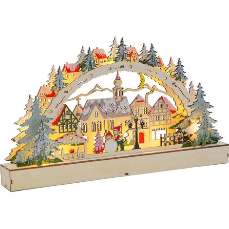 Décoration de Noël en village avec LED pour 3D bois (1/5)
