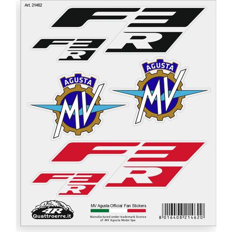 Adesivi per MV Agusta F3 R – Set 8 Sticker Presagomati, Resistenti ad Acqua e Raggi UV, Made in Italy, Licenza Ufficiale, Foglio 160 x 135 mm (1/5)