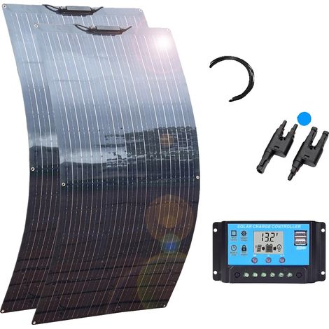 Kit de panneaux solaires, 200W de puissance, design flexible, kit de 200w 12V ou 24V (1/2)