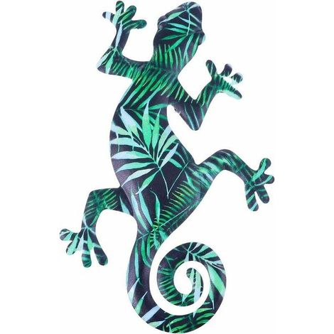 Bardusch - Gecko métal mural décoratif, sculpture suspendue, art de jardin, usage intérieur/extérieur (1/4)