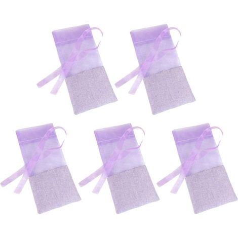 Lot de 10 sachets en organza lavande, pochettes à parfum pour armoire, porte-bonheur violet clair, idéal comme cadeau de nouvel an