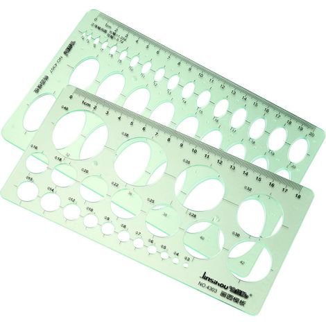 Gabarits géométriques en plastique vert Abaodam (2 pièces) pour (1/5)