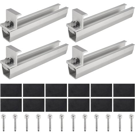 Support de Panneau Solaire, Rail de Panneau photovoltaïque, Module de Fixation de Panneau Solaire avec Centre pour Toit trapézoïdal, 30 mm (1/5)