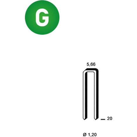5 000 Agrafes E-20 - Galvanisées Résinées - 5.66x20x1.2 mm - D-Work
