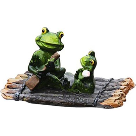 Statuette de grenouille flottante en résine pour bassin de jardin, décoration de bureau (1/5)