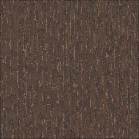 Papel pintado con rayas Profhome 786666 papel pintado vinílico estampado en caliente tejido non tejido texturado con acentos metálicos efecto satinado marrón cobre chocolate 5,33 m2 (1/5)