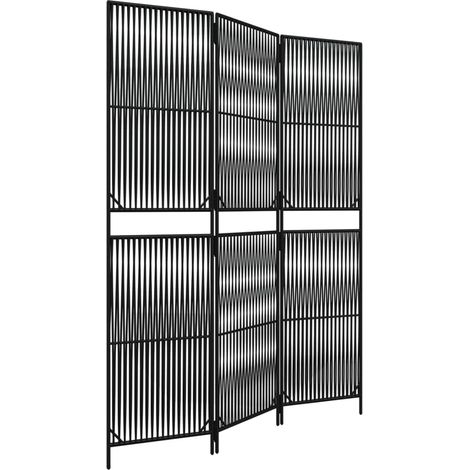 Biombo de 3 paneles ratán sintético negro vidaXL (1/5)