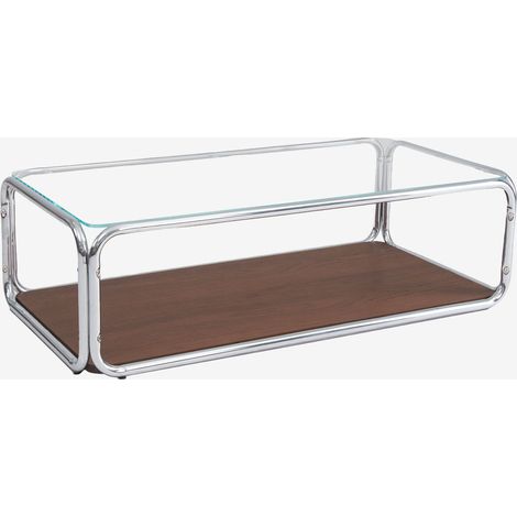 Table basse rectangulaire 120x60 cm en fer et verre trempé Kavena SKLUM (1/5)