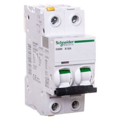 Disjoncteur - 2P - Courbe B - 32 A - 6 kA - Pour Tableau Électrique Domestique - 1 Pièce