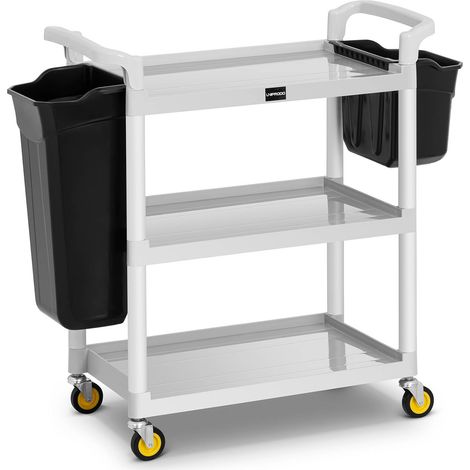 Carrello di servizio per hotel portata 150 kg 2 contenitori in alluminio 140005908
